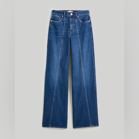 Madewell Denim - Madewell Superwide Leg Jeans High Waist Cotton Blue Denim Size 29